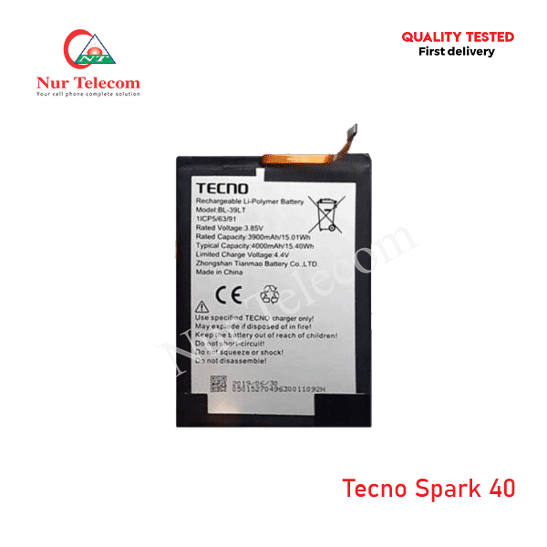 Tecno Spark 40 Battery Price in Bangladesh