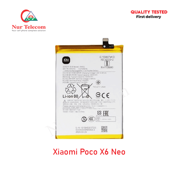 Xiaomi Poco X6 Neo Battery Price in Bangladesh