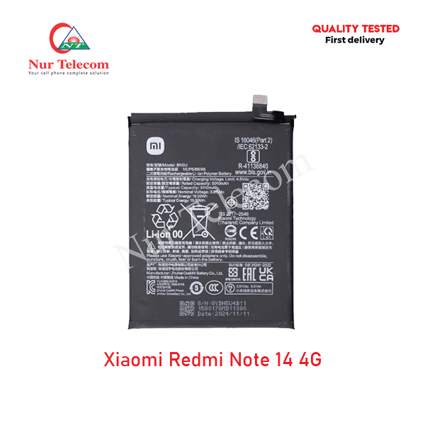 Xiaomi Redmi Note 14 4G Battery Price in Bangladesh