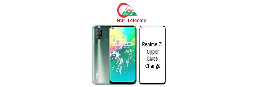 Realme 7i display broken upper glass change