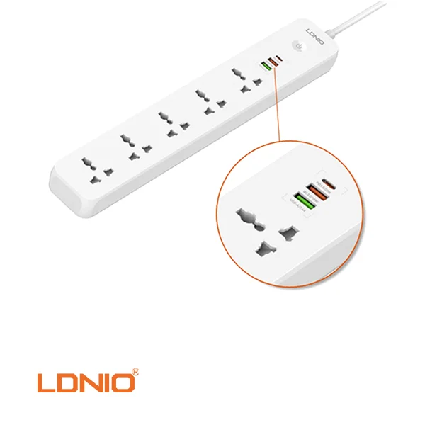 Ldnio SC5319 5 AC with 3 USB Multi Socket Extension Lead Power Socket