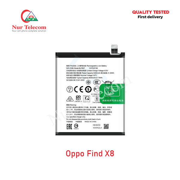 Oppo Find X8 Battery Price