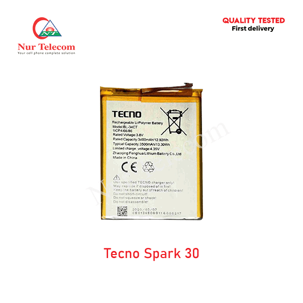 Tecno Spark 30 Battery Price